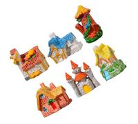 BESPORTBLE Decoración de Casas Miniatura 6 Piezas de Resina para Jardines y Terrarios, Adornos Artesanales Estilo Europeo para Paisajismo Exterior