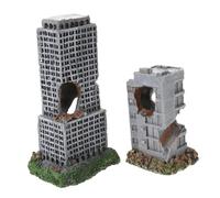 BESPORTBLE Decoración para Acuario 2 Piezas de Ruinas de Resina Realistas Escondite para Peces y Camarones Adorno de Castillo Antiguo para Peceras Diseño Resistente y Fácil Mantenimiento