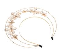 BESPORTBLE Diadema Con De Flores Tocado De Accesorios Para El Cabello Para Mujeres Lolita Para Mujer Diadema Para Mujeres Floral De Metal Perla Golden