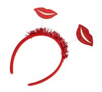 BESPORTBLE Diadema con Labios Rojos para Mujer Ligera y Cómoda, Diseño Único para Fiesta o Boda en San Valentín, Accesorio Cabello Que Se Mantiene en Su Lugar