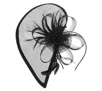 BESPORTBLE Diadema con velo de novia: Tocado retro tipo pastillero para mujer con pluma y velo de malla. Tocado estilo flapper para bodas, fiestas y cócteles.