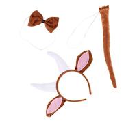 BESPORTBLE Diadema De Cuernos De Cabra De Felpa Con Orejas De Disfraz De Animal Para Halloween - Cosplay y Fiestas Ideal Para y Adultos Color Negro y