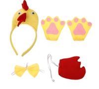 BESPORTBLE Diadema de Pollito para Cosplay Infantil Accesorio de Tela Cómodo y Ligero Conjunto de 3 Piezas y para Fiestas Temáticas Disfraces y Representaciones Teatrales