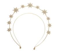 BESPORTBLE diadema hexagrama hair topper venda delirio diadema púrpura accesorios para el cabello de novia diadema de estrella diademas de doble capa diadema de boda adorno Metal Golden