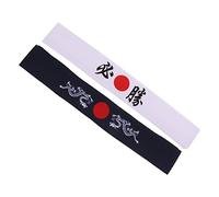 BESPORTBLE Diadema Japonesa De Bushido Para Entrenamiento De Karate y Ejercicios, 2 Unidades, Talla Única Ajustable, Absorbe Sudor, Para Hombres, Uso Deportivo y Fitness