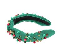 BESPORTBLE Diadema Navideña para Mujer Ancha Perlas Joyas Accesorio para Fiestas para Celebraciones de Navidad