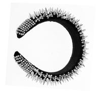 BESPORTBLE Diadema Remaches De Cristal Diadema Ancha Para Fiestas Cosplay Estilo Punk Tocado Para Mujer Accesorios Cabello De Halloween
