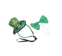BESPORTBLE Diadema Verde Día de San Patricio con Sombrero de Copa de Duende y Lazo, Accesorio de Disfraz Irlandés para Fiesta, Set de 2 Piezas para Evento Festivo