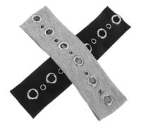 BESPORTBLE Diademas Anchas Ojales Calados 2 Piezas Negro y Gris Claro, Banda Elástica de Tela Transpirable para Mujer, Accesorio Punk Vintage para Festivales de Música y Uso Diario