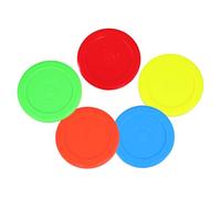BESPORTBLE Discos de Hockey para Mesa de Aire 73Mm 5 Piezas Colores Rojo Naranja Verde Azul Amarillo Discos Pequeños de Plástico Blandos Repuestos para Juego Competitivo Casa y Oficina