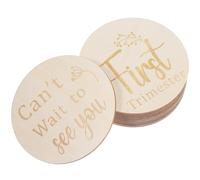 BESPORTBLE Discos Semanales del Embarazo de Madera 11 Piezas Doble Cara Tarjetas para Fotos de Accesorios para Seguimiento de Crecimiento y Decoración de Shower