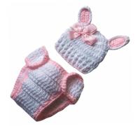 BESPORTBLE Disfraz Infantil de Crochet Conejo Unisex Ñiño Recién Nacido Tejido Algodón Accesorio para Fotos Baby Shower Pascua Sesión Fotográfica Elegante Color Blanco Crema