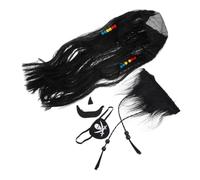 BESPORTBLE Disfraz Pirata Halloween con Peluca Trenzas y Parche Accesorio Cosplay para Fiestas Temáticas y Carnaval
