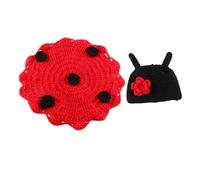 BESPORTBLE Disfraz Unisex para Fotografía de Ñiño Conjunto de Punto Sombrero y Pantalón de 7 Estrellas Mariquita Tejido a Mano Adecuado para Sesiones Fotográficas de Recién Nacido