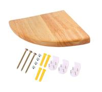 BESPORTBLE Estante de Esquina Flotante Madera de Caucho 17 Cm Radio Resistente Multifuncional para Baño Cocina Hogar Almacenamiento Pequeño Set Único