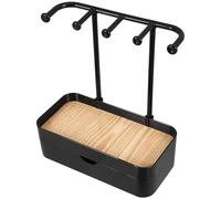 BESPORTBLE Estante Doble para Joyas de Escritorio Negro, Organizador Collares y Pulseras, Soporte Colgante Multifunción para Almacenamiento y Exhibición en Hogar y Baño, 1 Pieza