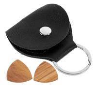 BESPORTBLE Estuche de Púas de Guitarra Contenedor de Púas de Instrumentos PU y Madera Negro para Guitarra Obsequio para Guitarristas y Profesores de Música