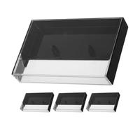 BESPORTBLE Estuche Organizador de Cintas de Casete Retro 4 Piezas, Caja Transparente Compacta de Cristal para Almacenamiento y Exhibición, Soporte Multiusos para Oficina y Hogar