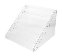 BESPORTBLE Expositor Acrílico Escalonado de 6 Niveles Transparente Soporte Multifuncional para Tarjetas de Felicitación Postales y Coleccionables Estante de Escritorio 327X311X244 CM