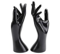 BESPORTBLE Expositor De Anillos y Organizador De Joyas Modelo Mano De Maniquí Femenino De Plástico Negro Multifunción Para Escritorio y Tienda Conjunto De 2 Piezas