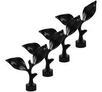 BESPORTBLE Extremos de Barra de Cortina de Hierro Mate Negro Decoración de Hojas de 28 MM de Diámetro 4 Piezas sin Tornillos Accesorios para Instalación de Barra de Cortina