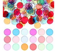 BESPORTBLE Fichas de Bingo Transparentes 300 Pcs para Juegos Contadores Redondos Multicolores sin Bordes Afilados para Aulas y Fiestas