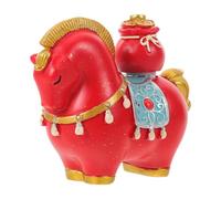 BESPORTBLE Figura de Caballo Decorativa de Resina Roja para Año Chino, Adorno Creativo para Sala de Estar y Oficina, Estatua Artística de Caballo Corriendo para Mesa de Café, Decoración