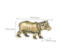 BESPORTBLE Figurita Decorativa de Hipopótamo de Latón Macizo Adorno Creativo para Escritorio Miniatura Sólida para Decoración de Mesa de Té y Hogar