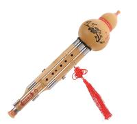 BESPORTBLE Flauta de Cucurbitácea Hulusi Hecha Mano Bambú Natural Tono Puro y Suave Llave C para Principiantes Instrumento Étnico con Calabaza Tallada Artesanalmente y Fácil de Tocar