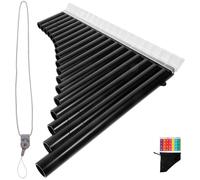 BESPORTBLE Flauta de Pan Profesional de 18 Tubos en Clave C, Material Resina Abs Ligera y Portátil, Instrumento Musical Educativa para Principiantes y Uso Escolar al Aire Libre, Color Negro