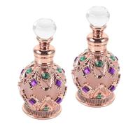 BESPORTBLE Frascos de Perfume Recargables de Vidrio 15 Ml Mini Botellas para Aceites Esenciales y Fragancias Set de 2 Unidades Rosa Dorado Compactos para Viaje y Aromaterapia