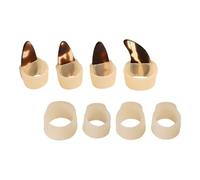 BESPORTBLE Fundas Protectoras de Silicona para Uñas de Guzheng Ajustables, Tamaño Medio para 8-16 Años, Color Piel, 8 Piezas 4 Uñas de Repuesto, Accesorio para Tocar Guzheng y Práctica