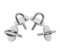 BESPORTBLE Ganchos de Acero Inoxidable para Techo y Pared Placa de Ojales y Tornillos M6 5 MM 4 Piezas Gancho en Forma de U Resistente para Accesorios Náuticos Toldos y Embarcaciones