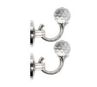 BESPORTBLE Ganchos para Cortinas de Aleación de Aluminio y Acrílico, 2 Piezas en Color Plata Arenada, Resistentes y Creativos Hogar, Accesorios Funcionales para Cortinas y Suministros