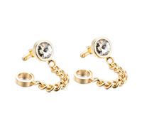 BESPORTBLE Gemelos Dorados para Camisa Diseño Redondo con Cristales Accesorios Elegantes para Vestir Duraderos y Resistentes al Desgaste para Hombres Eventos Formales