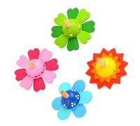 BESPORTBLE Giroscopios de Madera para 4 Piezas Set Juguetes Antiestrés Giratorios Educativos para Bebés y Juego de Coordinación Ojo-Mano y Desarrollo Cognitivo