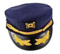 BESPORTBLE Gorra Azul Marino Sombrero De Para Hombre Gorro De Capitanes Elegante Sombreros Tapa Fiesta Sombrero De Almirante Marino Jacobo Gorra De Cosplay Poliéster