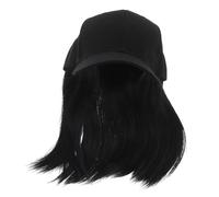 BESPORTBLE Gorra De Béisbol Con Extensiones De Pelo Para Mujer Sombrero Ajustable Con Peluca Diseño Vintage Negro y Naturales
