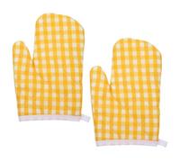 BESPORTBLE Guantes de Horno Cuerda para Colgar Resistentes al Calor de Poliéster Amarillo, Mitones Engrosados y para Hornear en Cocina