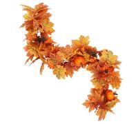 BESPORTBLE Guirnalda de Hojas de Arce de Otoño Calabazas Decorativas | Tejido, Plástico y Espuma, Estilo Simple y Elegante, Uso Interior o Exterior, Mantel y Barandilla