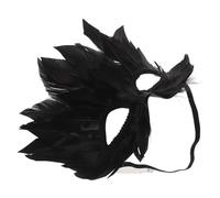 BESPORTBLE Half Face Feathered For Women Venetian Style Crow Design Plastic And Plume Material Comfortable Fit For Halloween Carnival Prom Evening Events