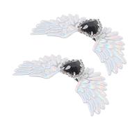 BESPORTBLE Hebillas De Zapatos Con Alas De Ángel y Cristales Brillantes Clips Joya Para Adornar Calzado Estilo Gótico Decoraciones Duraderas Para Botas De Color Plata