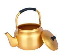 BESPORTBLE Hervidor de Agua Pequeño de Aluminio Amarillo con Asa Fría Tetera Práctica para Calentar Té y Arroz para Cocina y Camping