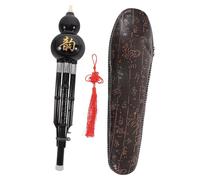 BESPORTBLE Hulusi c Tono Con Instrumento Étnico Chino Para Principiantes y Niño Niña Flauta Calabaza Cuproníquel Acabado Negro Con Funda Incluida Fácil De Tocar y Transportar