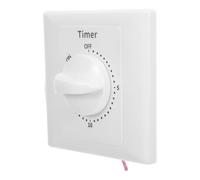 BESPORTBLE Interruptor de Temporizador Mecánico de 15 Minutos para Ventilador y Calefactor, Diseño de Superficie, Plástico Blanco con Apagado Automático para Cocina y Dormitorios
