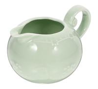 BESPORTBLE Jarra de Cerámica para Leche y Salsa Color Verde, Dispensador de Jarabe y Crema Líquida Multiusos, Tamaño Mediano, Adecuado para Uso en Cocina, Restaurantes y Cafeterías