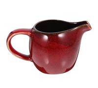 BESPORTBLE Jarra de Leche de Cerámica con Asa y Boquilla Fina Color Rojo Escamado Dispensador Pequeño para Crema y Jarabe Adecuado para Café Té y Uso Doméstico Cafeterías