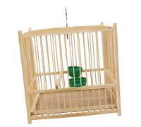 BESPORTBLE Jaula De Bambú para Loros Pequeños Periquitos Agapornis y Cacatúas Juego De 1 Colgante y Portátil