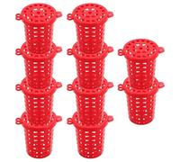 BESPORTBLE Jaula para Cebo de Pesca 20 Unidades Cesta Roja de Plástico Orificios Grandes Soporte para Camarones Cangrejos y Langostinos Equipo de Pesca para Agua Dulce y Salada Trampas
