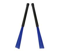 BESPORTBLE Juego de 2 Baquetas Cepillo de Nylon Azul para Batería Jazz, Escobillas Resistentes para Uso Profesional en Bandas y Sesiones de Percusión